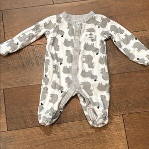 Carter's Gray and White Giraffe Footie One Piece